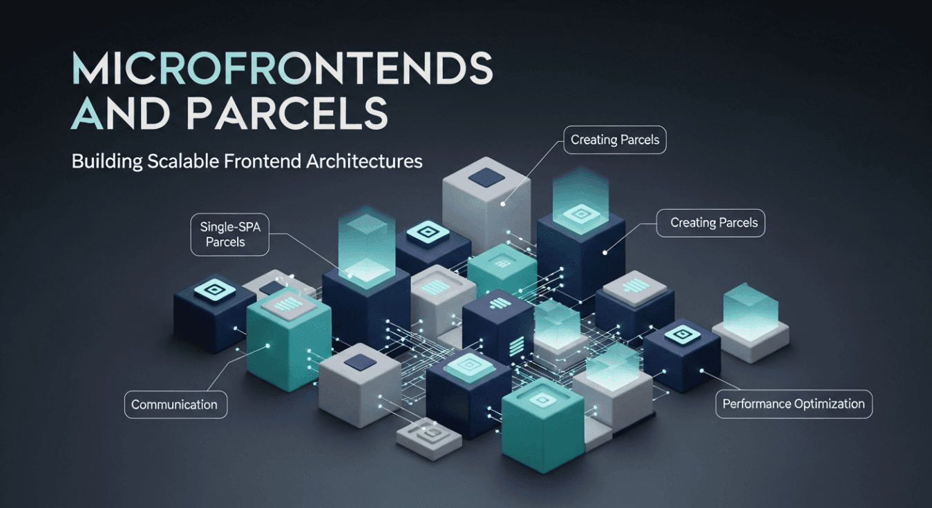 Infographic explaining microfrontends and parcels